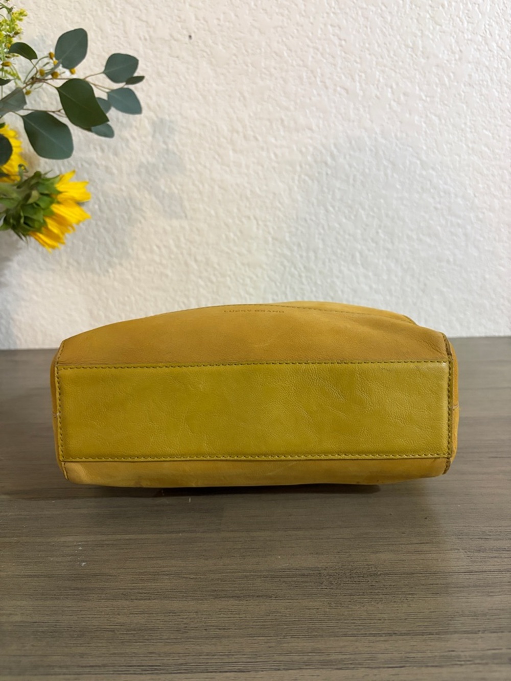 Lucky Brand Yellow Leather Tote Bag - Picture 8 of 12